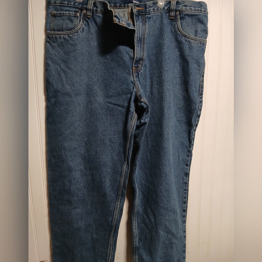 Men's Basic Editions Blue Straight Jeans Classic Style 42x30